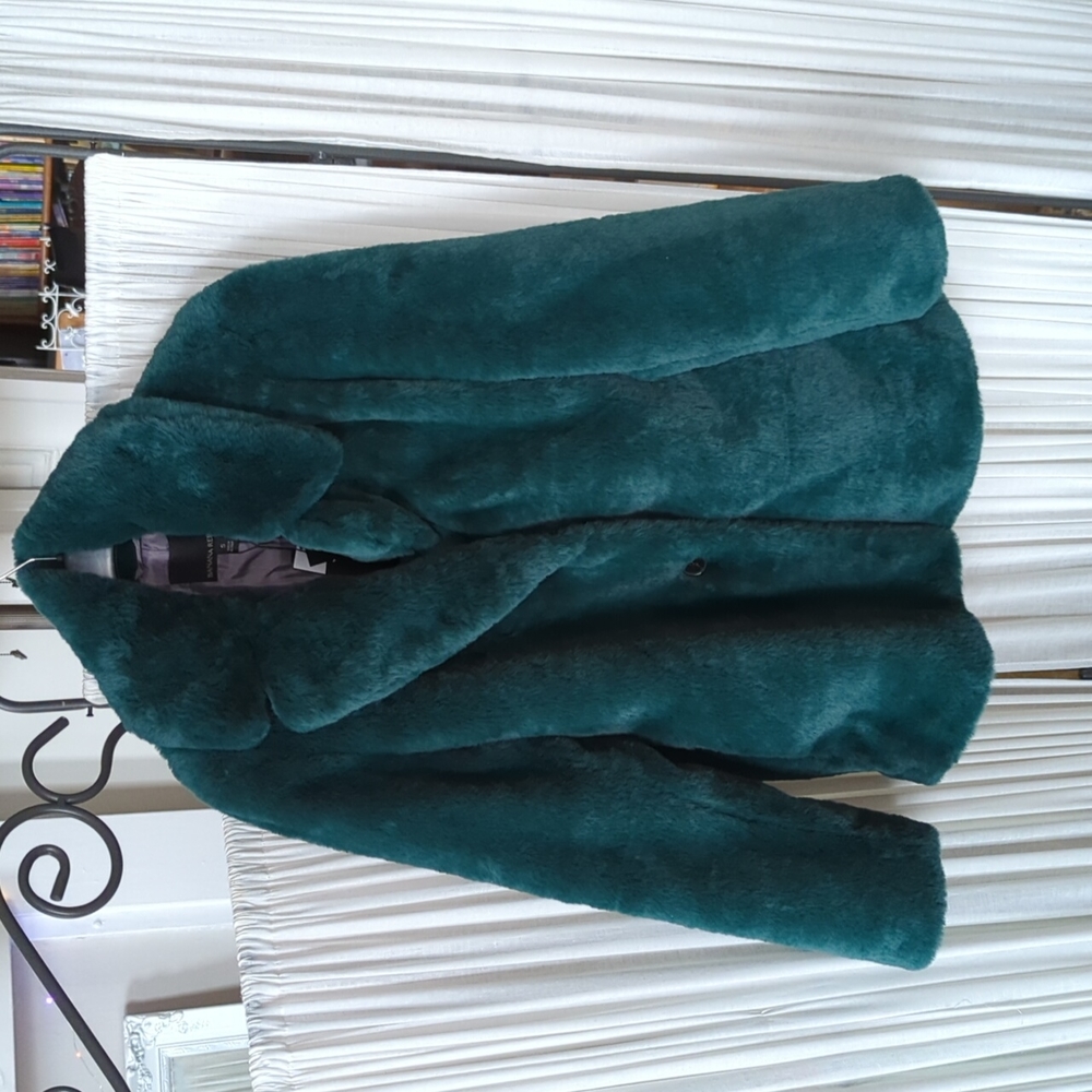 Forest Green Faux Fur Banana Republic Pea Coat